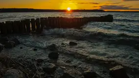 Zachód słońca nad jeziorem Kisajno, widziany z portu COS - zdjęcie 15