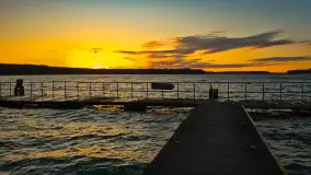 Zachód słońca nad jeziorem Kisajno, widziany z portu COS - zdjęcie 17