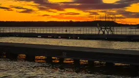 Zachód słońca nad jeziorem Kisajno, widziany z portu COS - zdjęcie 6