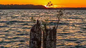 Zachód słońca nad zatoką Tracz i jeziorem Kisajno - zdjęcie 19