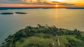 Zachód słońca nad jeziorem Śniardwy i wyspą Szeroki Ostrów, czerwiec 2025 r. - zdjęcie 4