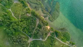 Zachód słońca nad jeziorem Śniardwy i wyspą Szeroki Ostrów, czerwiec 2025 r. - zdjęcie 16