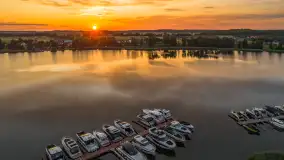 Zachód słońca nad jeziorem Bocznym, Rydzewo z lotu ptaka, lipiec 2025 r. - zdjęcie 19