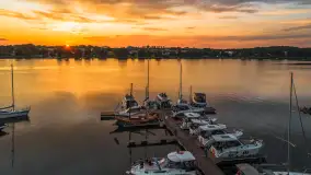 Zachód słońca nad jeziorem Bocznym, Rydzewo z lotu ptaka, lipiec 2025 r. - zdjęcie 13