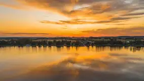 Zachód słońca nad jeziorem Bocznym, Rydzewo z lotu ptaka, lipiec 2025 r. - zdjęcie 38