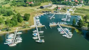 Przystań Nautica z lotu ptaka, lipcowy poranek, 2025 r. - zdjęcie 12