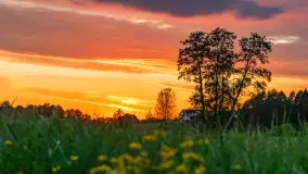 Zachód słońca nad rzeką Gołdapa w Baniach Mazurskich, lipiec 2025 r. - zdjęcie 11