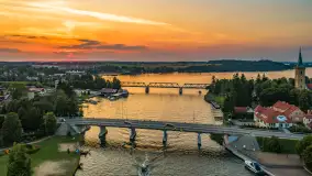 Mikołajki po zachodzie słońca z drona, sierpień 2025 r. - zdjęcie 20