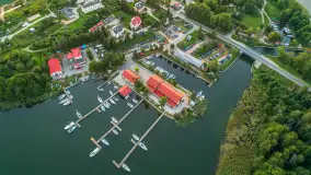 Zachód słońca z drona nad jeziorem Tajty i Piękną Góra, sierpień 2025 r. - zdjęcie 6