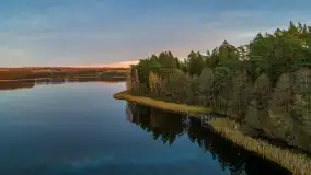 Zachód słońca nad jeziorem Gołdopiwo z drona, listopad 2025 r. - zdjęcie 32