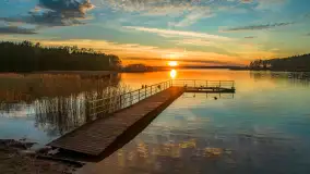 Zachód słońca nad jeziorem Gołdopiwo z drona, listopad 2025 r. - zdjęcie 25