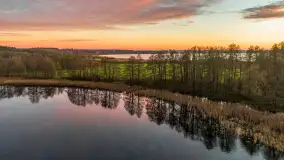 Zachód słońca nad jeziorem Gołdopiwo z drona, listopad 2025 r. - zdjęcie 7