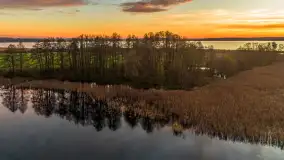 Zachód słońca nad jeziorem Gołdopiwo z drona, listopad 2025 r. - zdjęcie 6