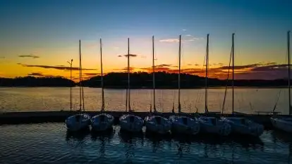 Zachód słońca nad jeziorem Kisajno