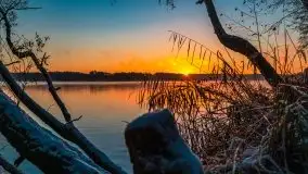 Pierwszy śnieg i wschód słońca nad jeziorem Boczne - zdjęcie 59