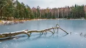 Zima nad jeziorem Wesołek, okolice Rucianej Nidy - zdjęcie 3