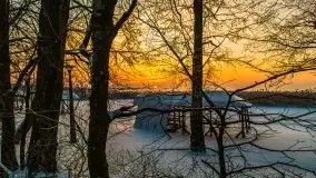 Zimowy wschód słońca nad jeziorem Dargin i... -27 stopni - zdjęcie 24