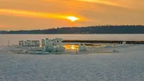 Zachód słońca w Giżycku nad jeziorem Niegocin 02.2021 - zdjęcie 23