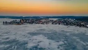 Zima i zachód słońca w porcie Tło Dla Mew - zdjęcie 6