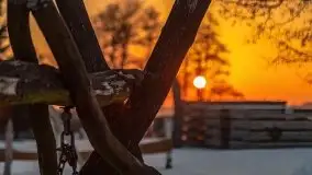 Zima i zachód słońca w porcie Tło Dla Mew - zdjęcie 4