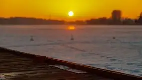 Zima i zachód słońca w porcie Tło Dla Mew - zdjęcie 21