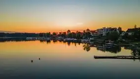 Wschód słońca nad jeziorem Bocznym, port Tło Dla Mew - zdjęcie 2