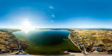 Panorama jeziora Śniardwy, marzec 2022