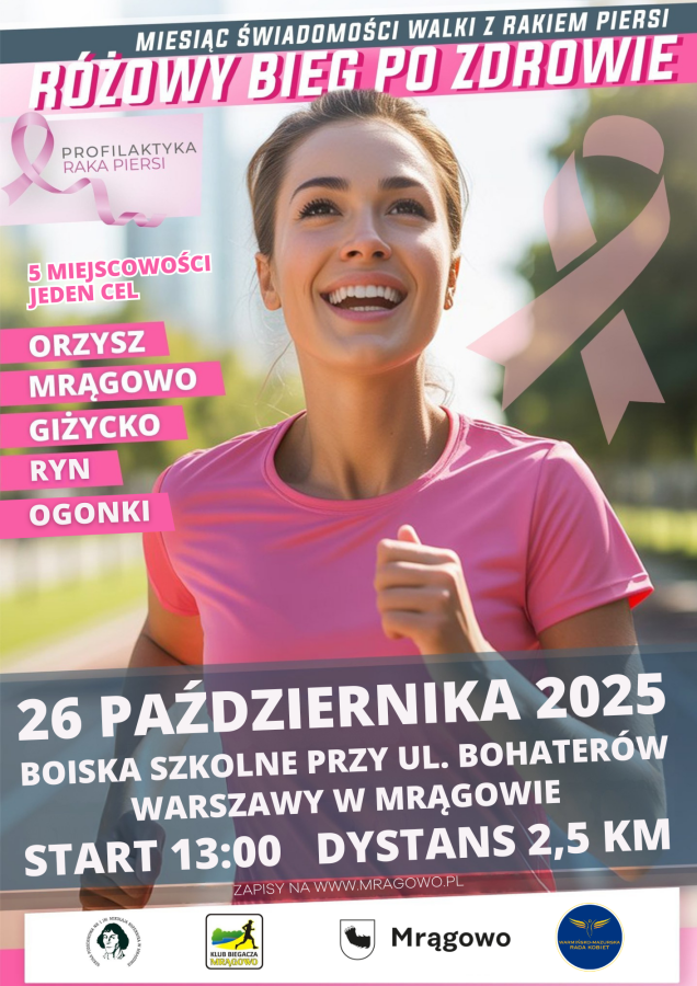 Różowy Bieg Po Zdrowie – pięć mazurskich miast łączy siły dla profilaktyki