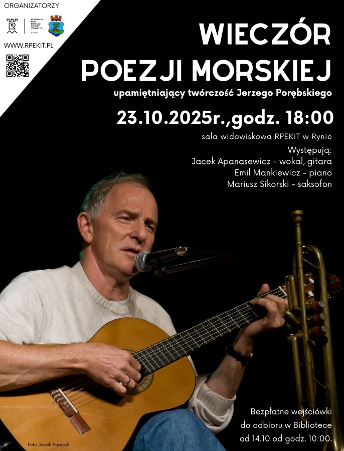 Wieczór poezji morskiej w Rynie – hołd dla Jerzego Porębskiego